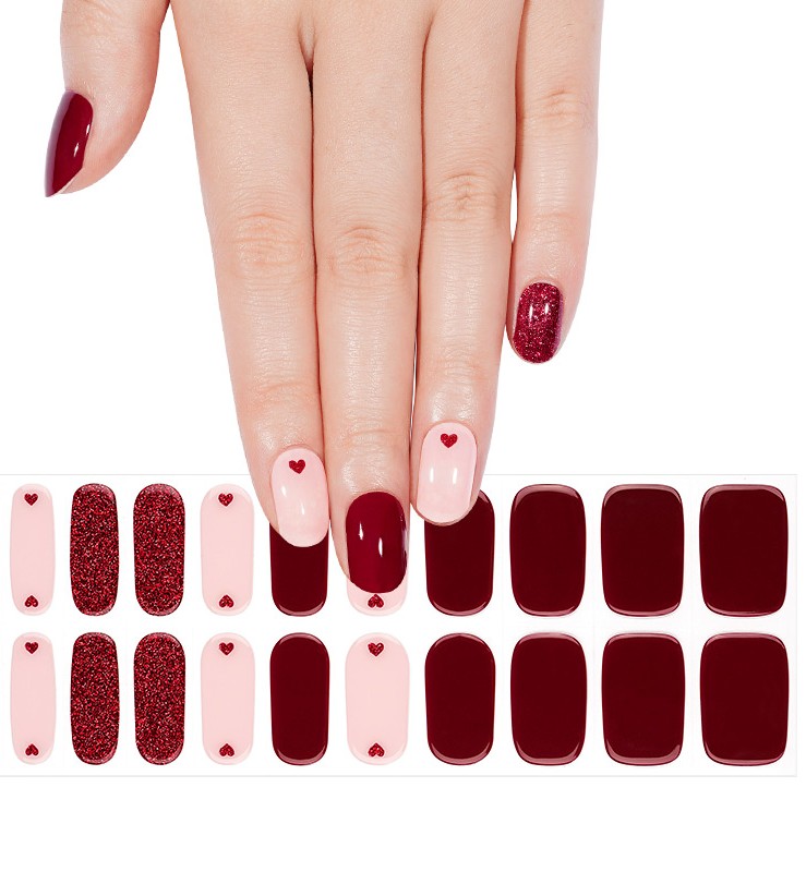 Nagelfolie LED Bordeaux Love – Bild 4